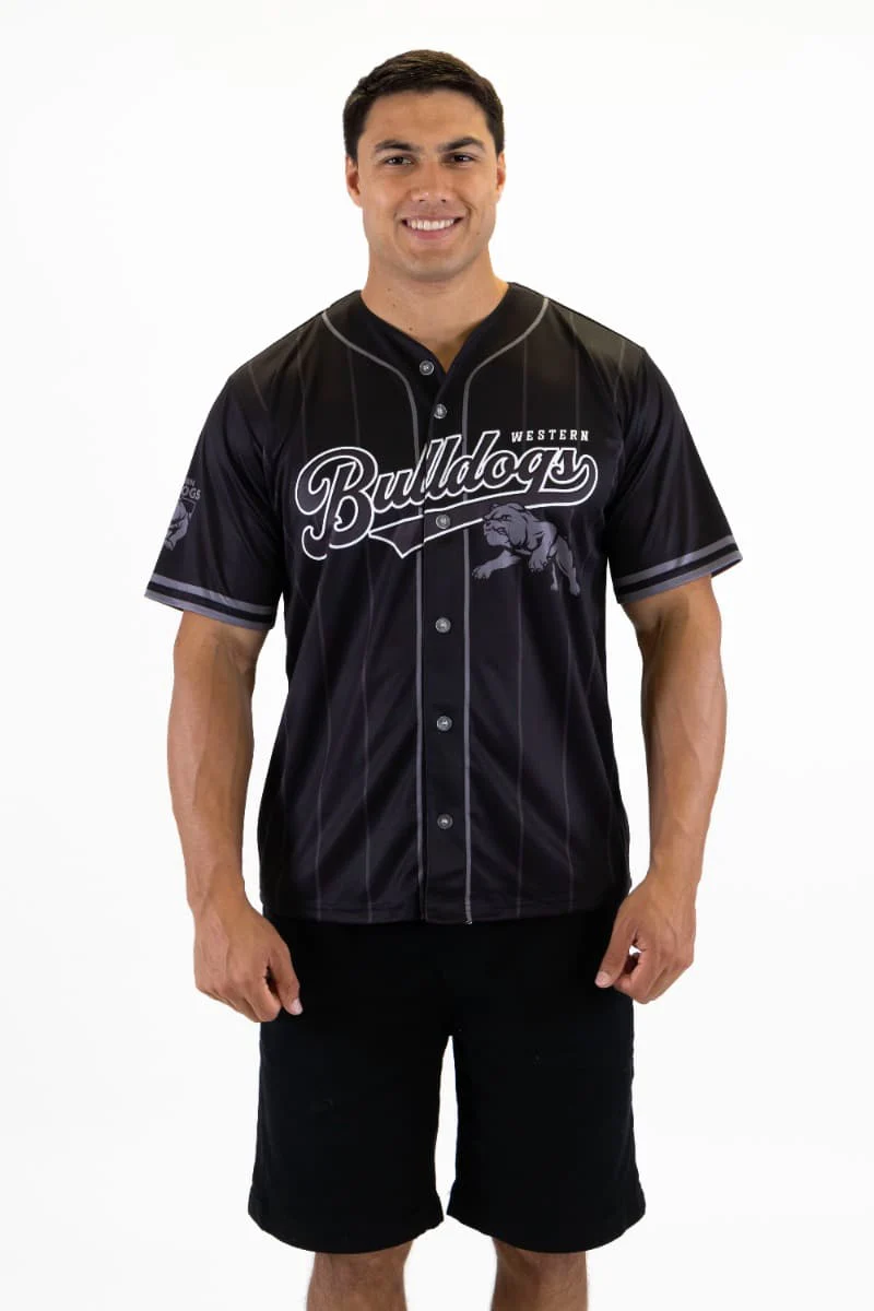 Western Bulldogs 2026 AFL Mens Blackout Baseball Shirt