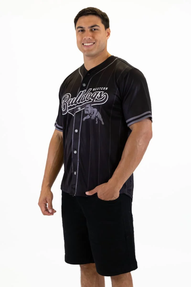 Western Bulldogs 2026 AFL Mens Blackout Baseball Shirt - Image 2