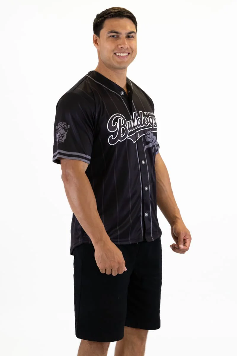 Western Bulldogs 2026 AFL Mens Blackout Baseball Shirt - Image 3