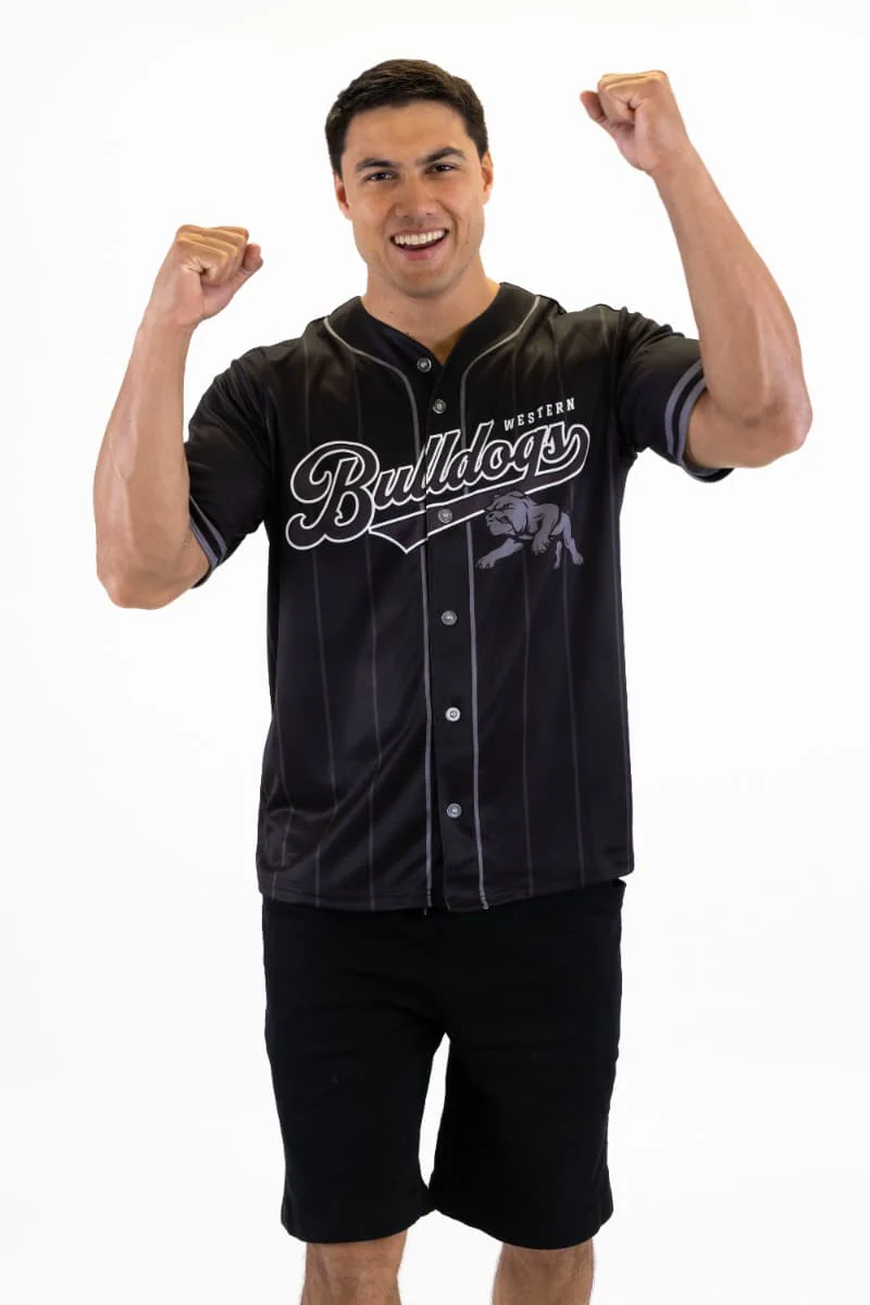 Western Bulldogs 2026 AFL Mens Blackout Baseball Shirt - Image 5