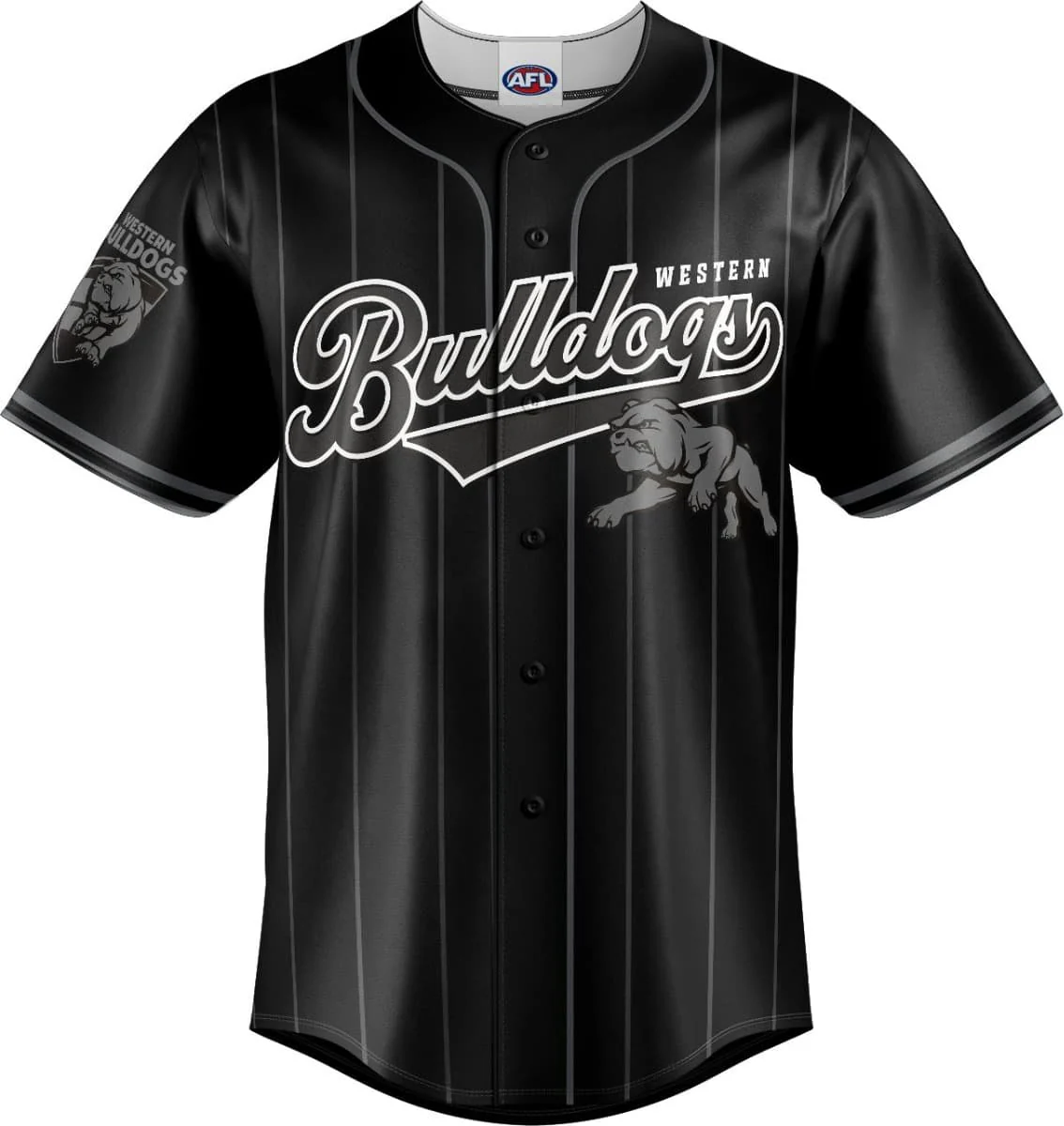 Western Bulldogs 2026 AFL Mens Blackout Baseball Shirt - Image 6