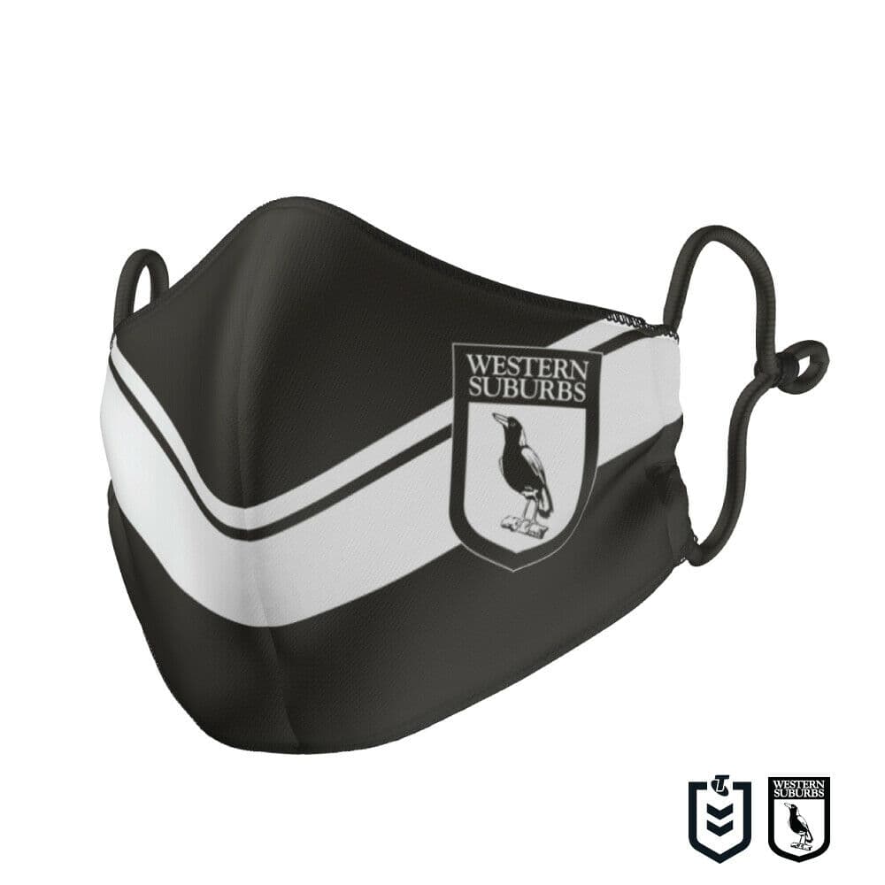 Western Suburbs Magpies NRL Reversible Adults Face Mask - Image 2