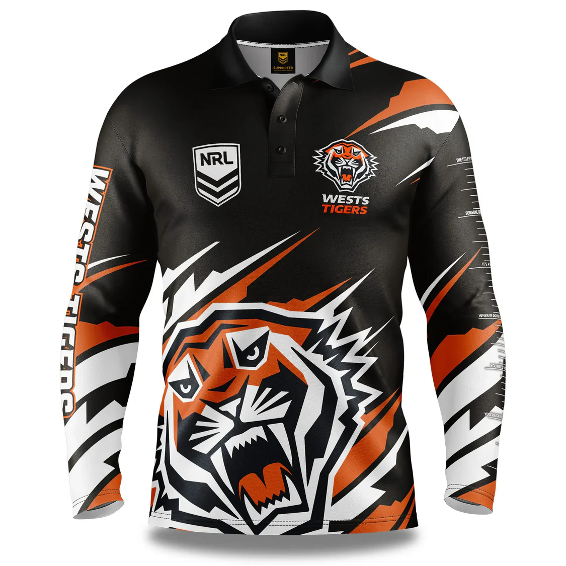 Wests Tigers NRL Kids Ignition Fishing Shirt - Image 2