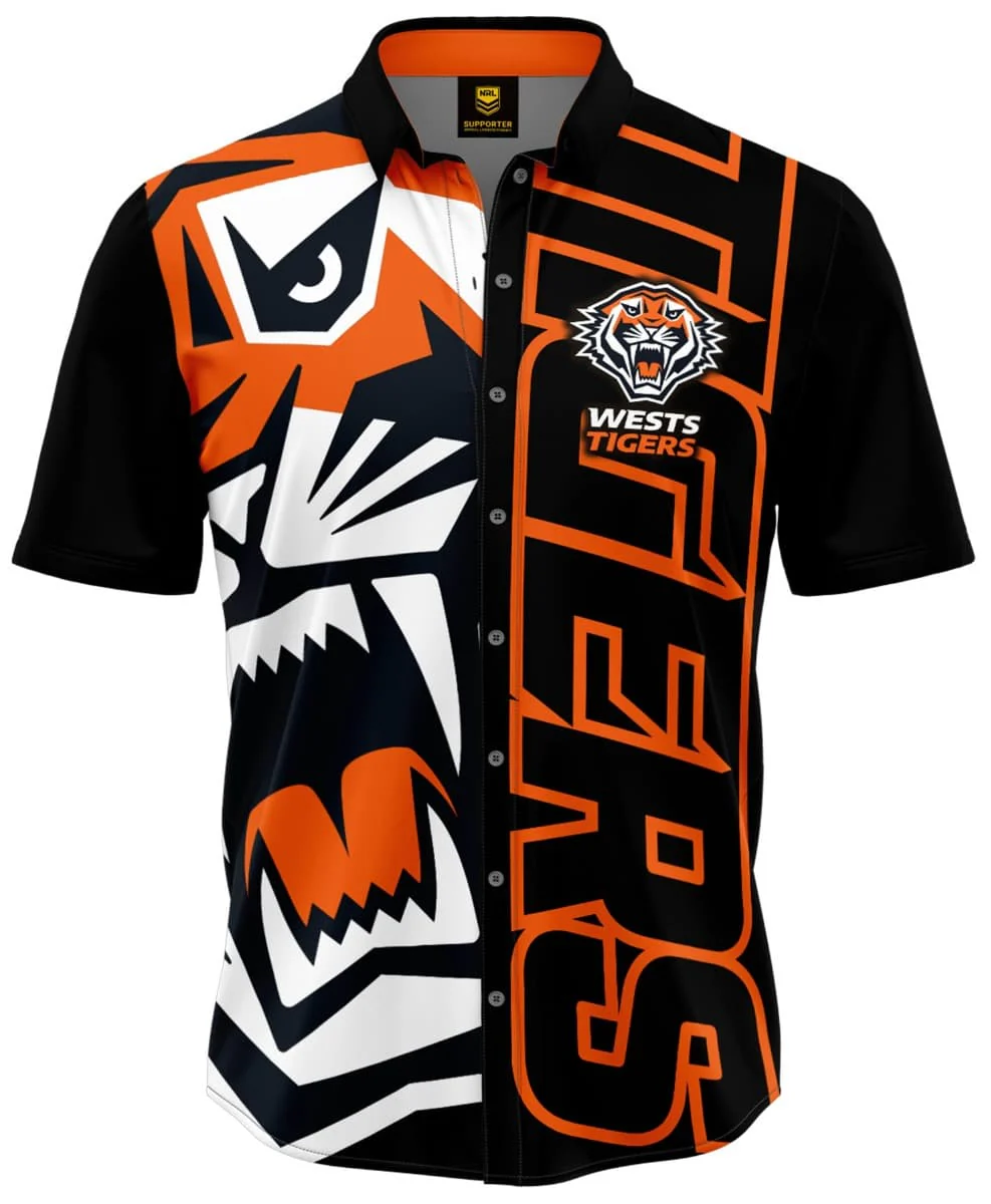 Wests Tigers NRL Mens Showtime Party Shirt - Image 2