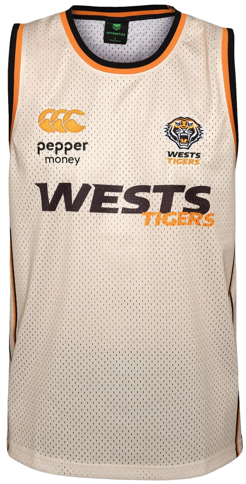 Wests Tigers 2026 NRL CCC Mens Basketball Singlet