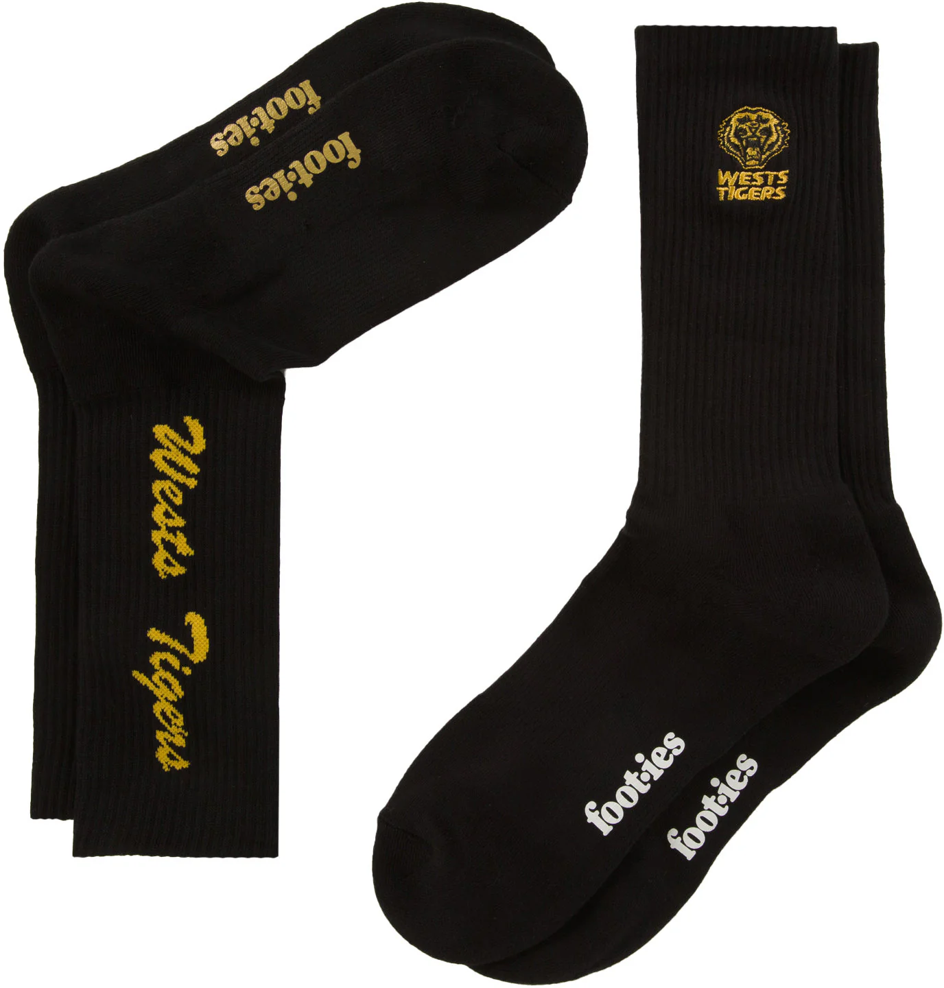 Wests Tigers 2026 NRL Mens Black Sneaker Sock 2 Pack Size 8-13 Mens - Image 2