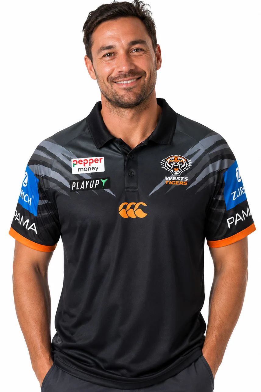 Wests Tigers 2026 NRL Mens Media Polo Shirt