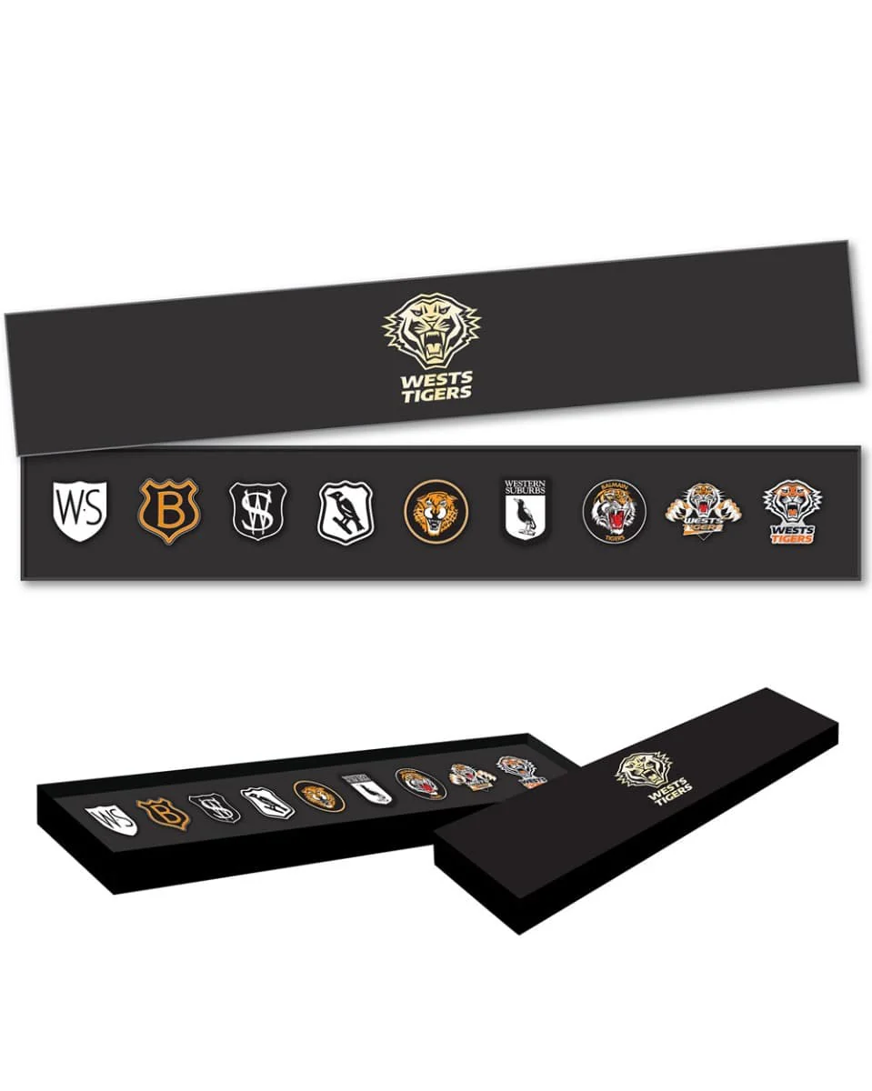 Wests Tigers Evolution NRL Logo Pin Set - Image 2