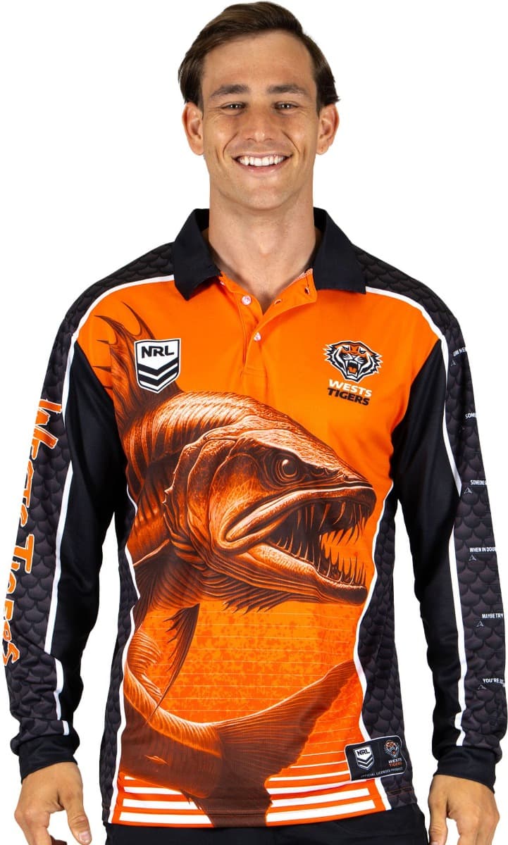 Wests Tigers NRL Mens Barracuda Fishing Shirt