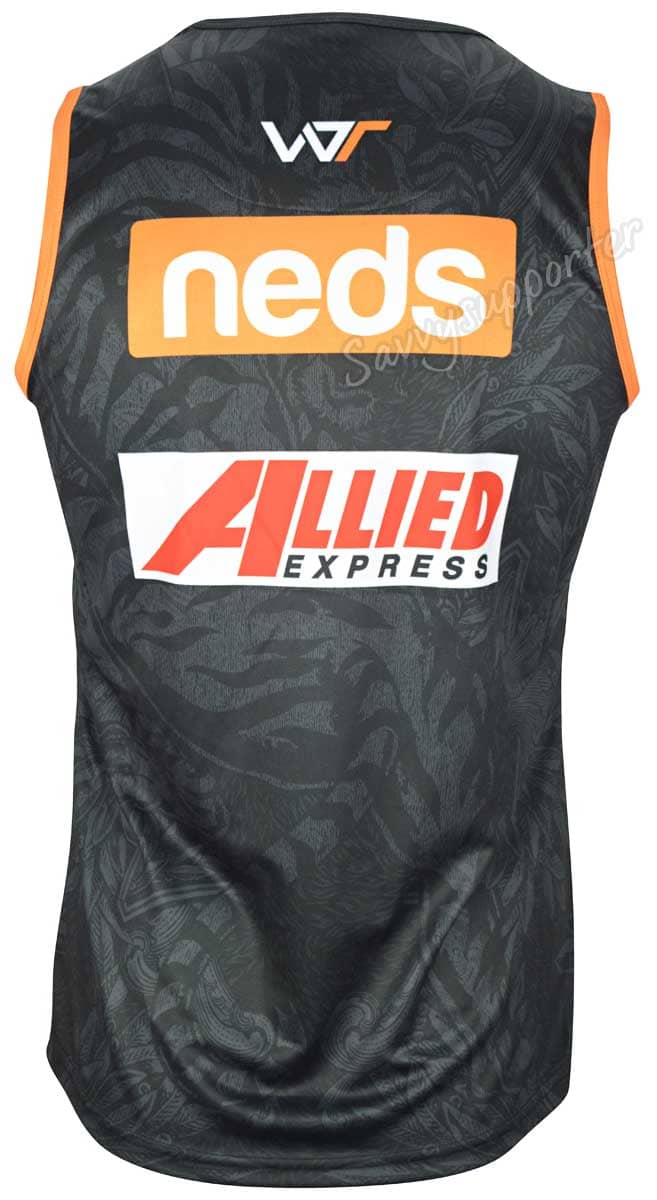 Wests Tigers NRL Mens Black Training Singlet - Image 3