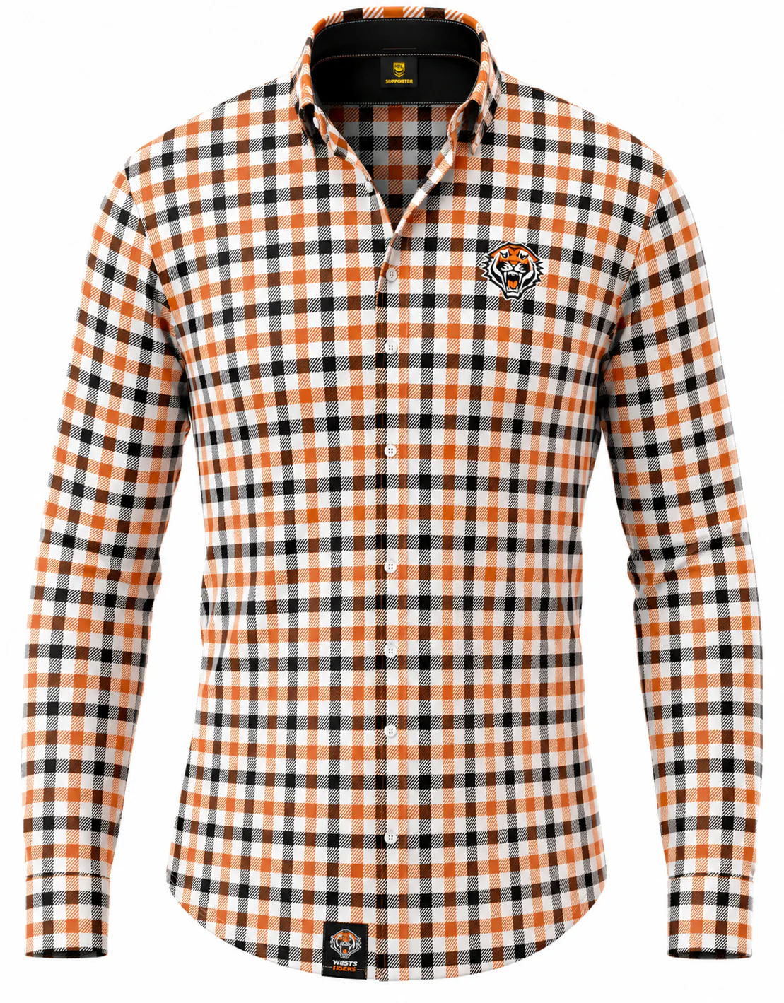 Wests Tigers NRL Mens Dawson Business Shirt - Image 2