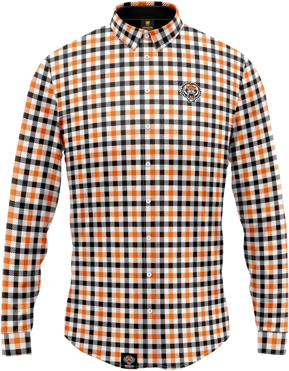 Wests Tigers NRL Mens Dawson Business Shirt - Image 3